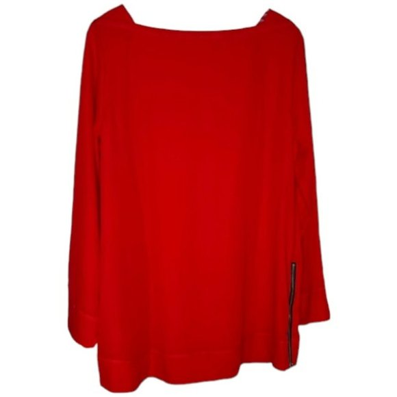 Soft Surroundings Long-Sleeved Lisse Tunic - Red - L - Picture 5 of 10